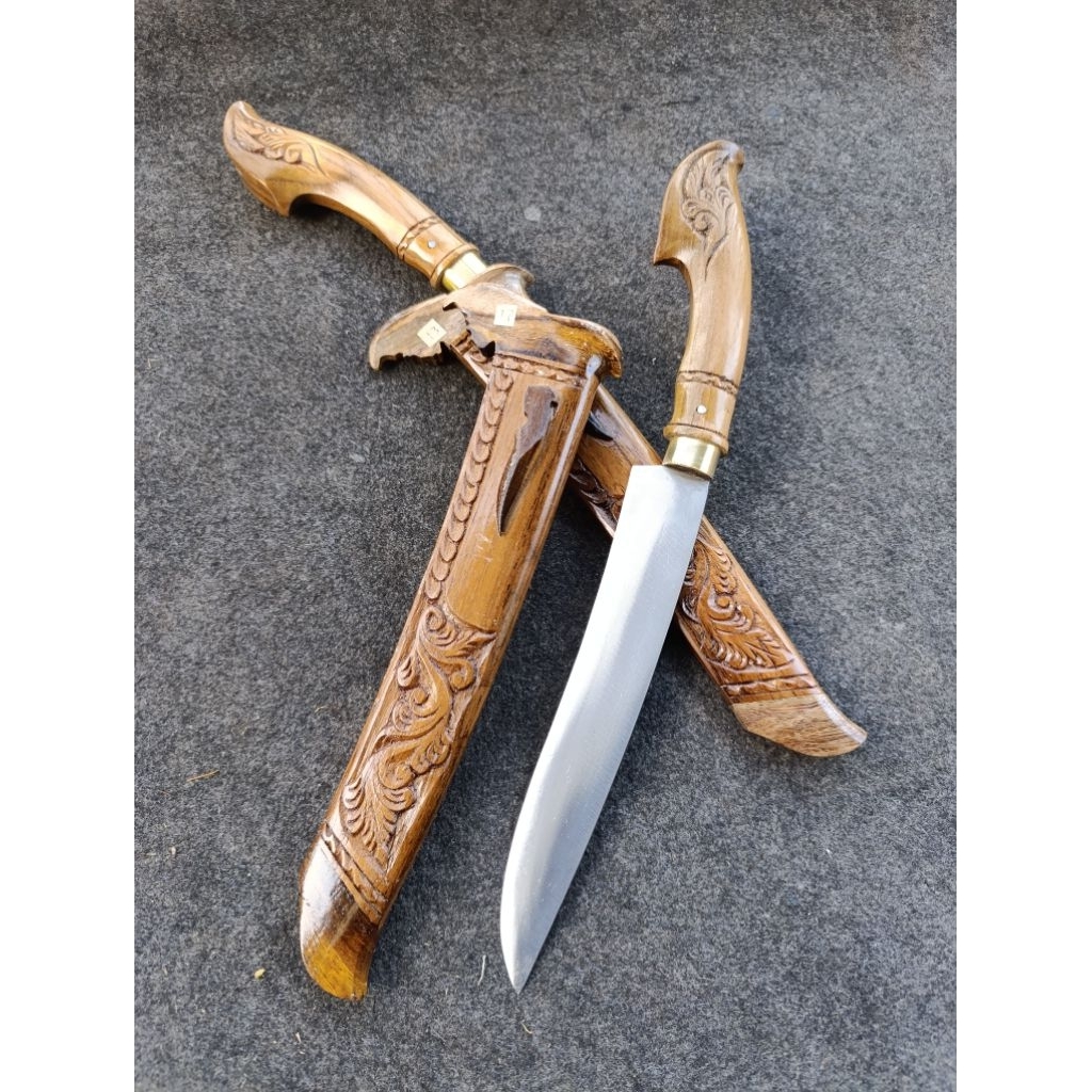 Pisau golsem kayu jati panjang 20cm baja Per asli