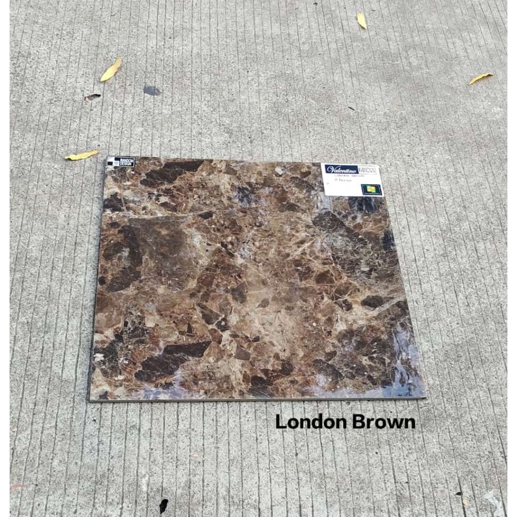 granit Valentino gress 60x60 - London brown glossy kilap glazed polish