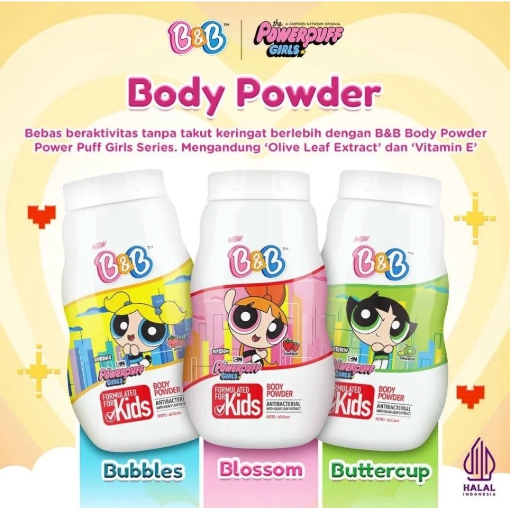 B&B kids powder 60 gr | 150 gr - bedak bnb - bedak anak