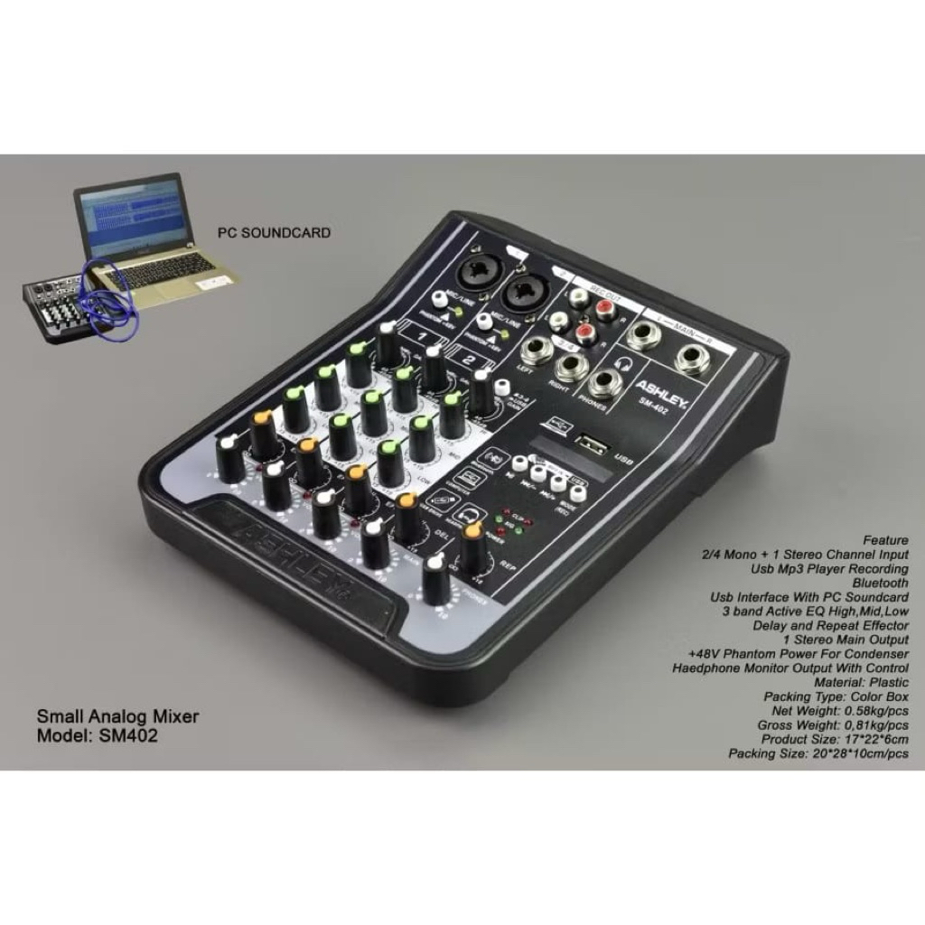 SUPER MURAH Mixer 4 Channel Ashley SM402 ORIGINAL