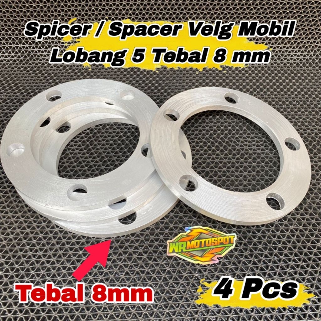 Spicer/Spacer Velg Mobil Lobang 5 Tebal 8 mm Harga 4 Pcs