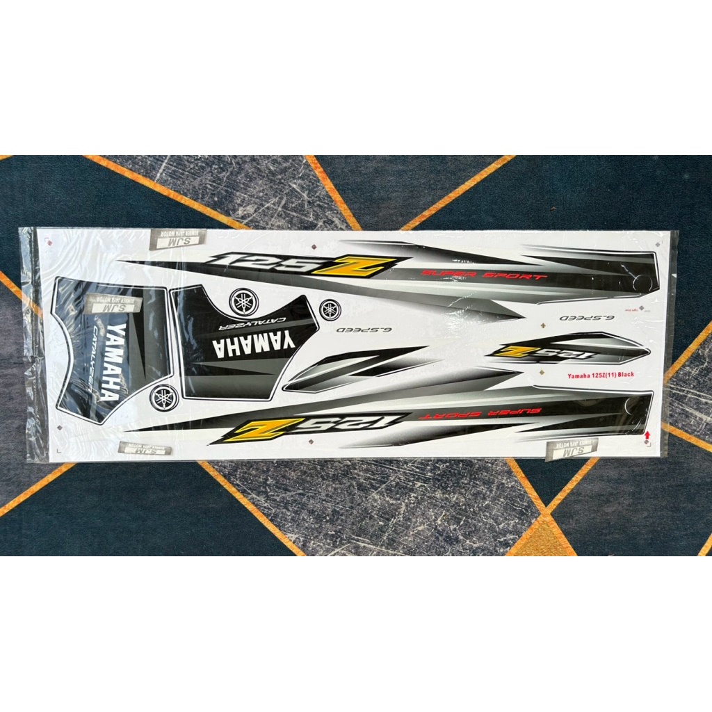 STIKER BODI 125Z. STRIPING BODY YAMAHA 125ZR WARNA HITAM IMPORT MALAYSIA (125Z(11) BLACK)