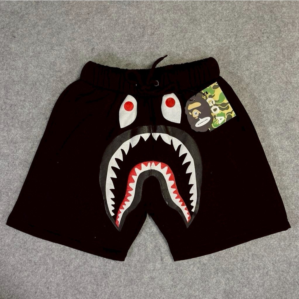 CELANA PENDEK SHORT PANTS BAPE A BATHING APE SHARK BLACK