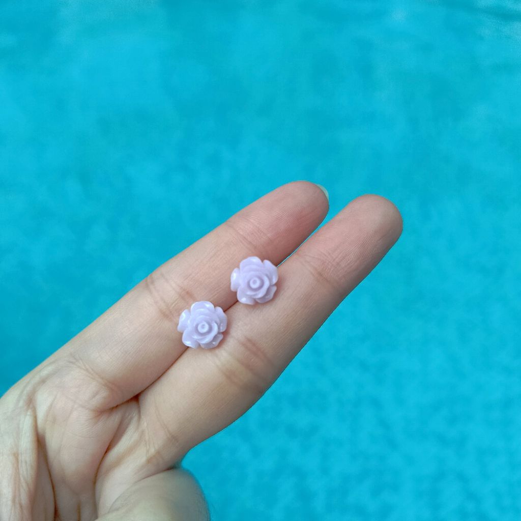 Anting Tusuk Plastik Bunga Mawar