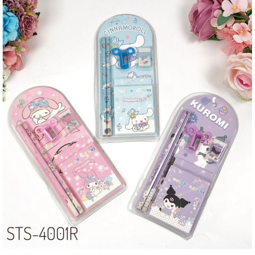 

alat tulis pensil set crayon karakter Sanrio