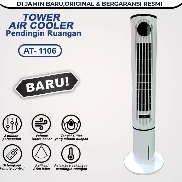 Tower Fan Air Cooler Penyejuk Udara Ruangan Denpoo Air Cooler AT 1106 Terbaru dan Super Hemat Listri