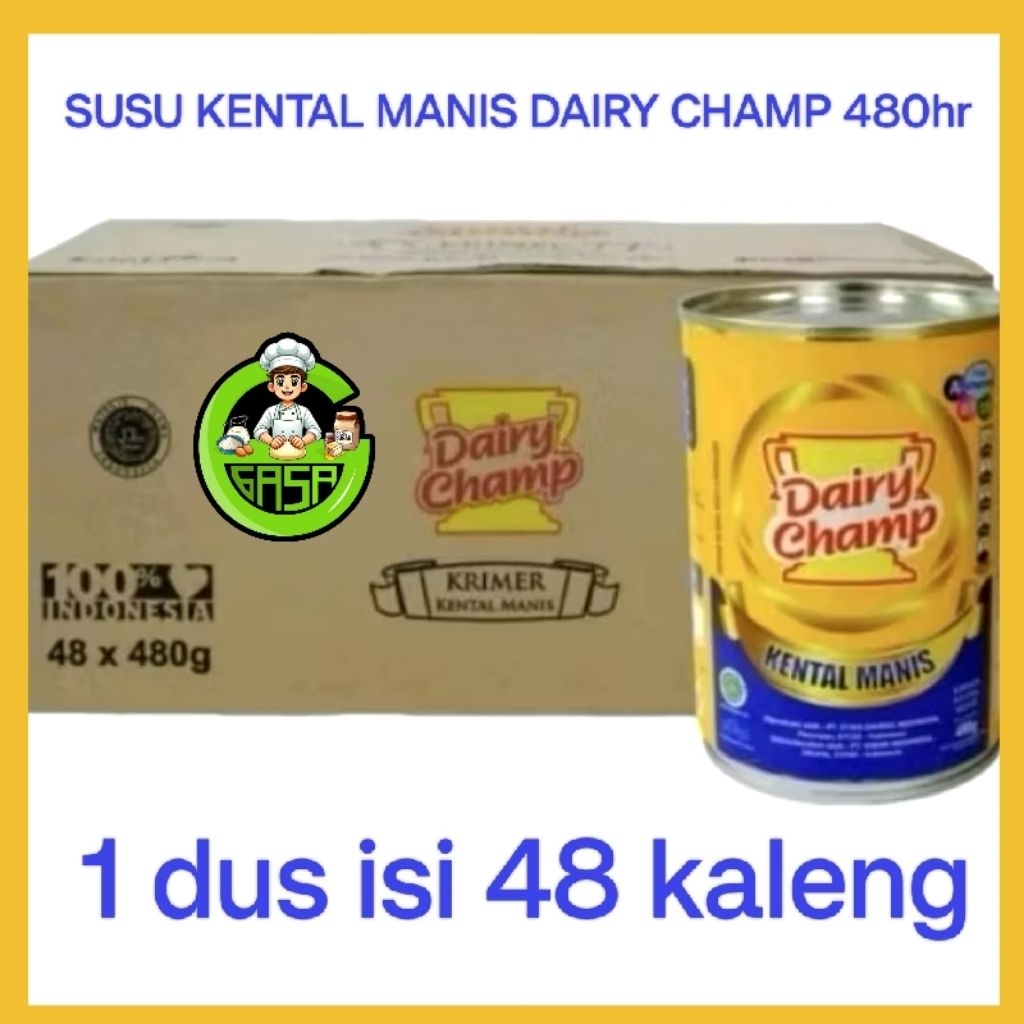 

1 dus susu kental manis DAIRY CHAMP 480gr isi 48kaleng/ SKM original plan / SUSU KENTAL MANIS KRIMER DC/ susu putih/ susu kental manis juara dairy champ