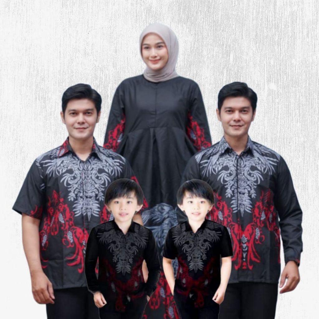 Batik couple keluarga / batik couple pasangan Motif Gentong hitam Batik moderen batik keluarga