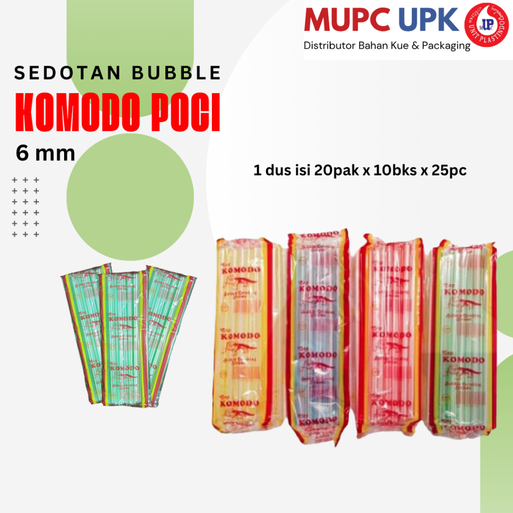 Sedotan Bubble Komodo Poci / Sedotan Bubble / Sedotan Boba