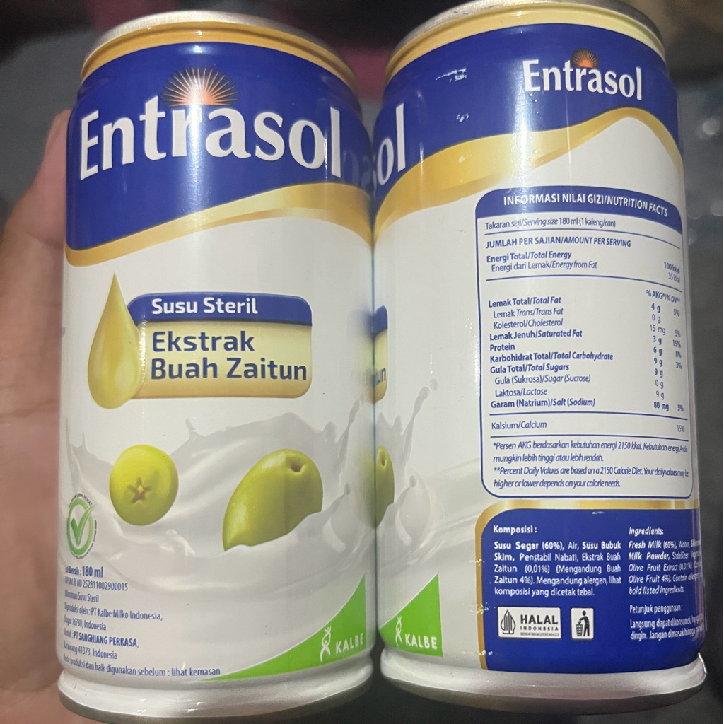 

Entrasol susu steril extra buah zaitun 180ml