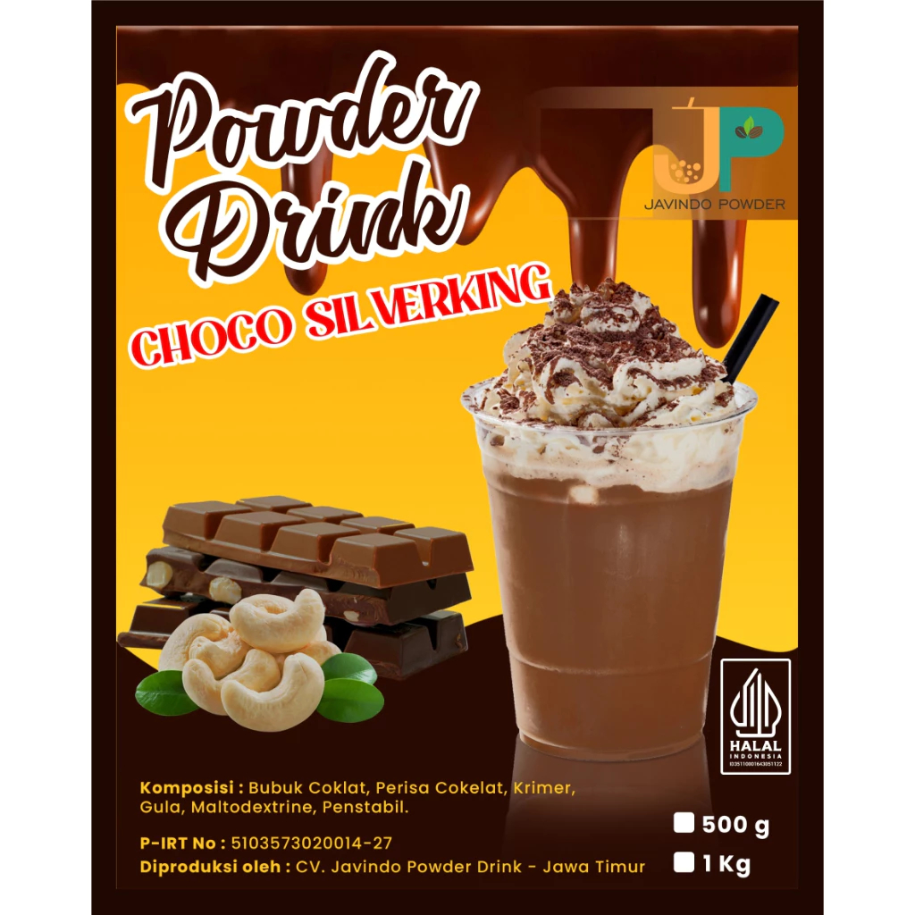 

JAVINDO Bubuk Minuman Rasa Choco Silverking / Coklat Silverqueen 1Kg / 1 Kg Reguler - Javindo Powder