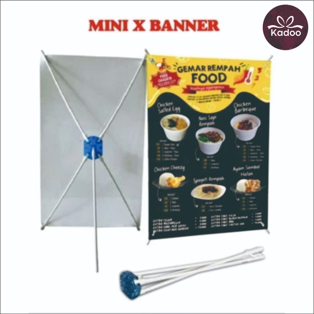 Stand Banner- Banner Meja - X Mini Banner 25 x 42 cm