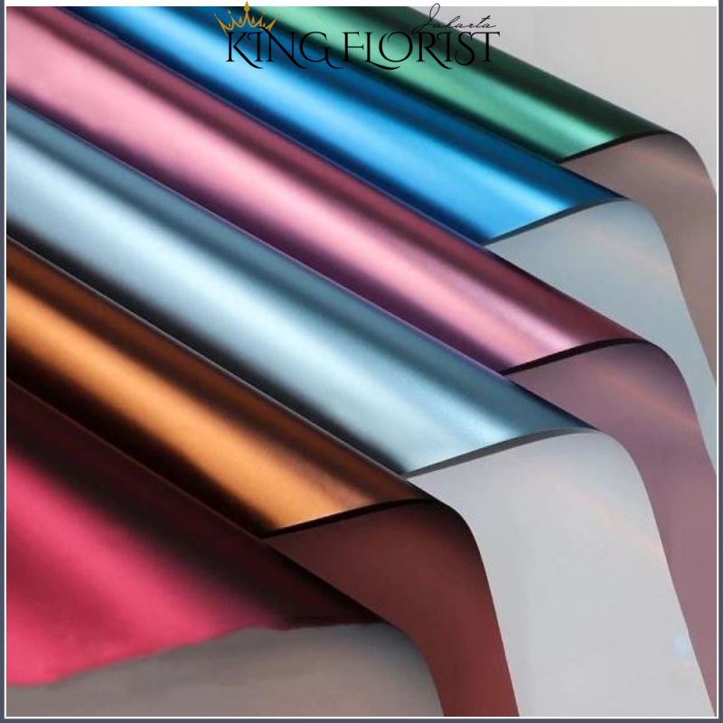 

Flower Wrapping Paper Cellophane GLOSY Mix Two Side Color Mix Kertas Bouquet Ecer 6050