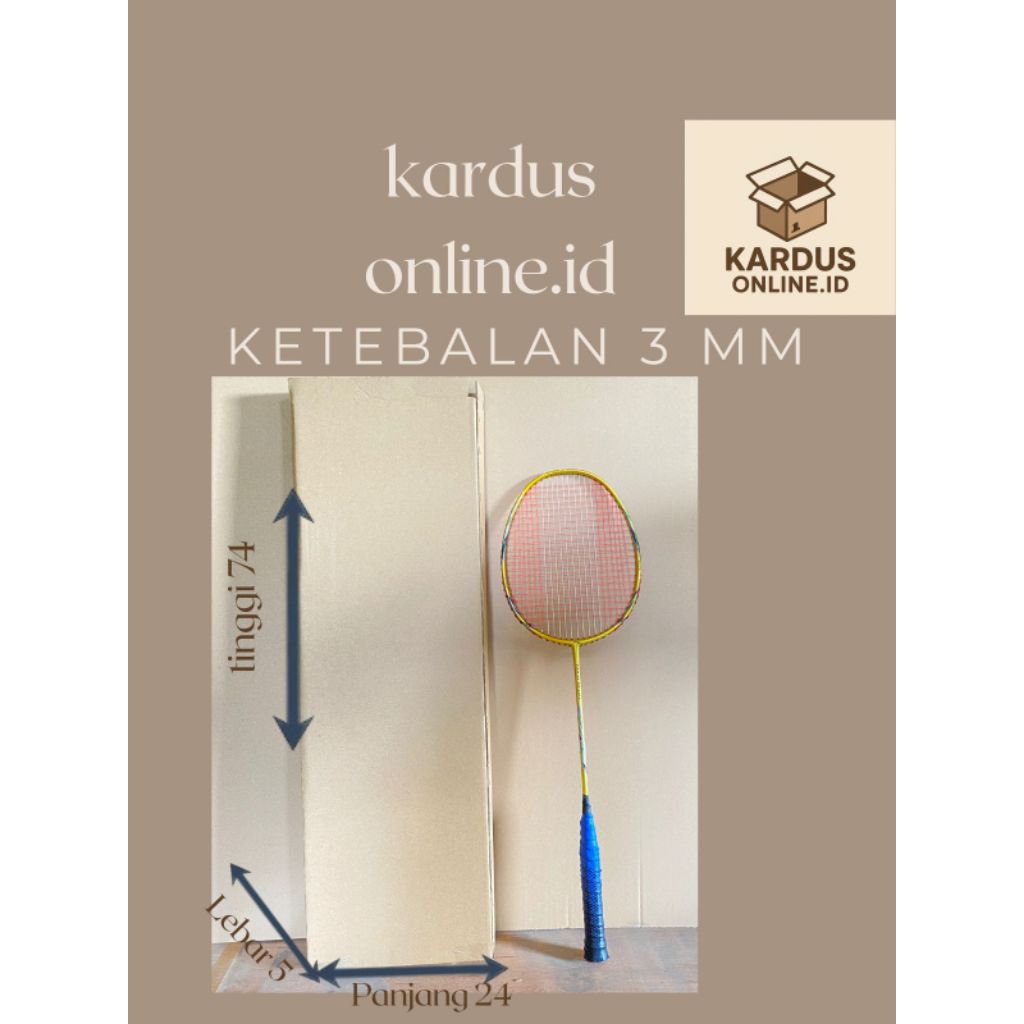

Kardus box packing raket (polos) 3ply