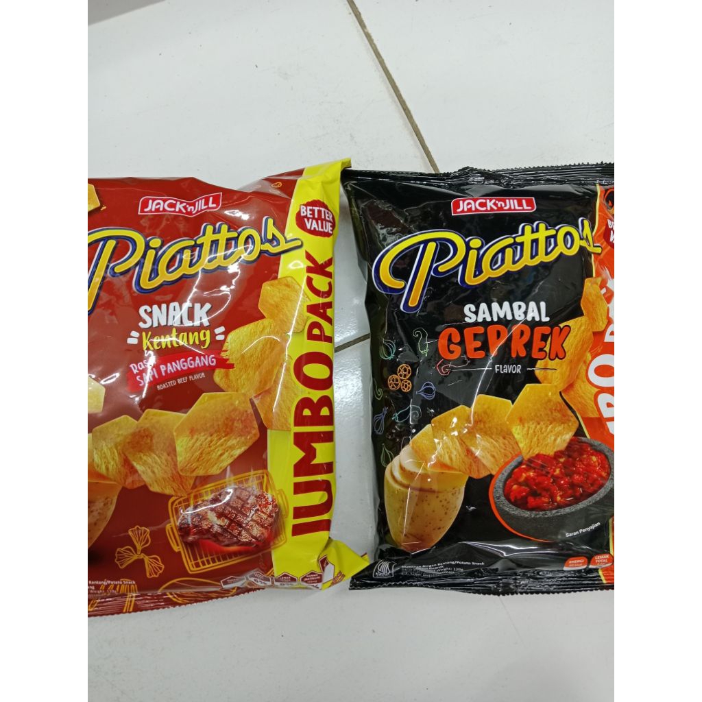 

j&j piattos sapi panggang, geprek 120g