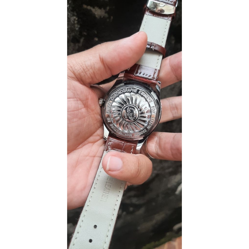 jam tangan pria otomatis silver klasik stenlis steel vintage ng