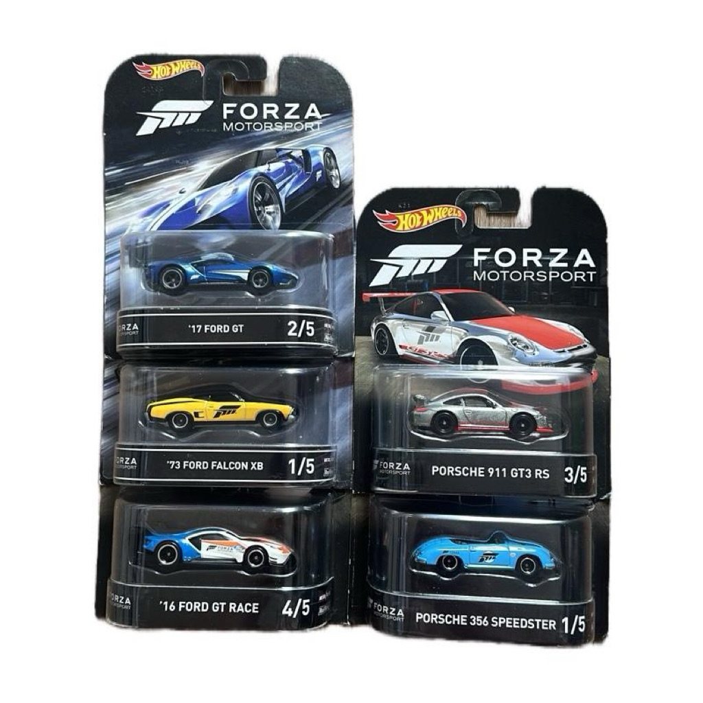 Hot Wheels Forza Motorsport - Seri '17 Ford GT & '73 Falcon XB & Porsche 911 GT3 RS & '16 Ford GT Ra
