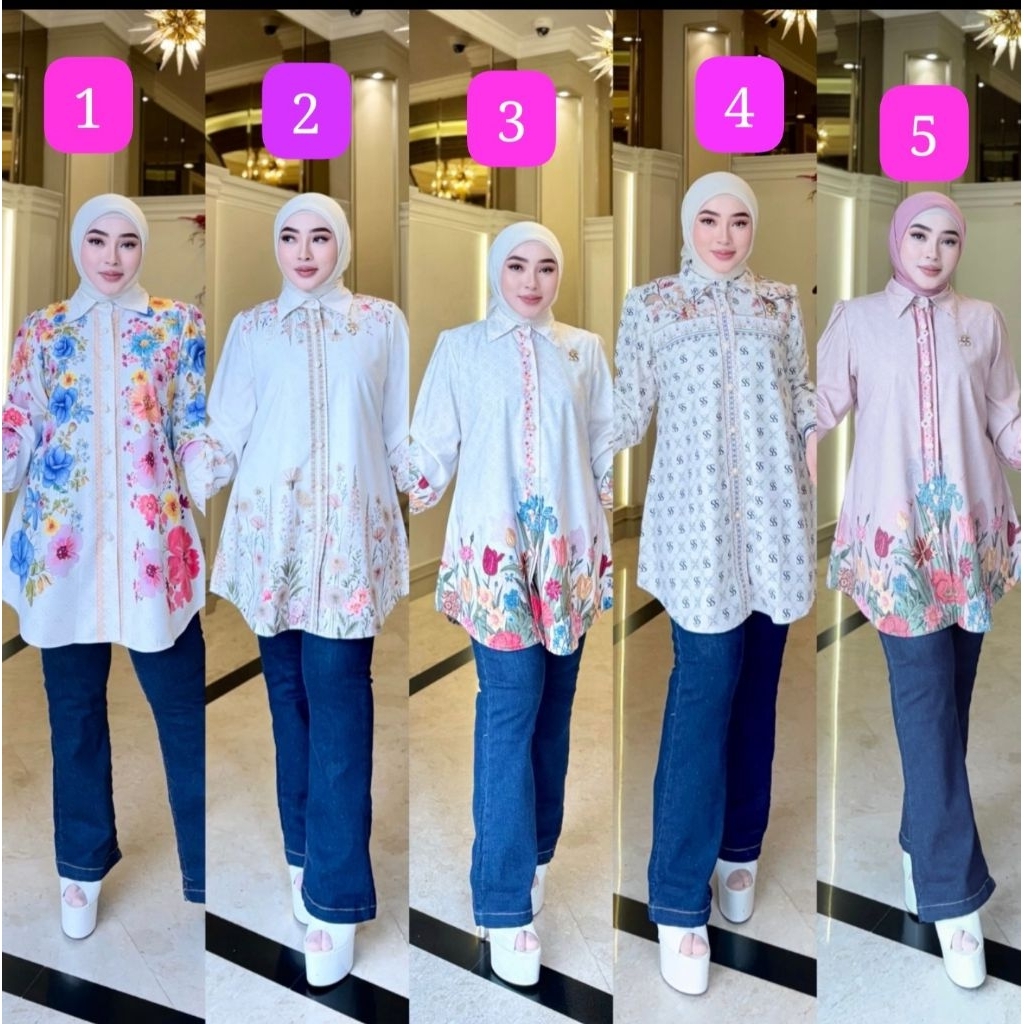 TUNIK FLOWER SHELLASAUKIA TERBARU ORIGINAL