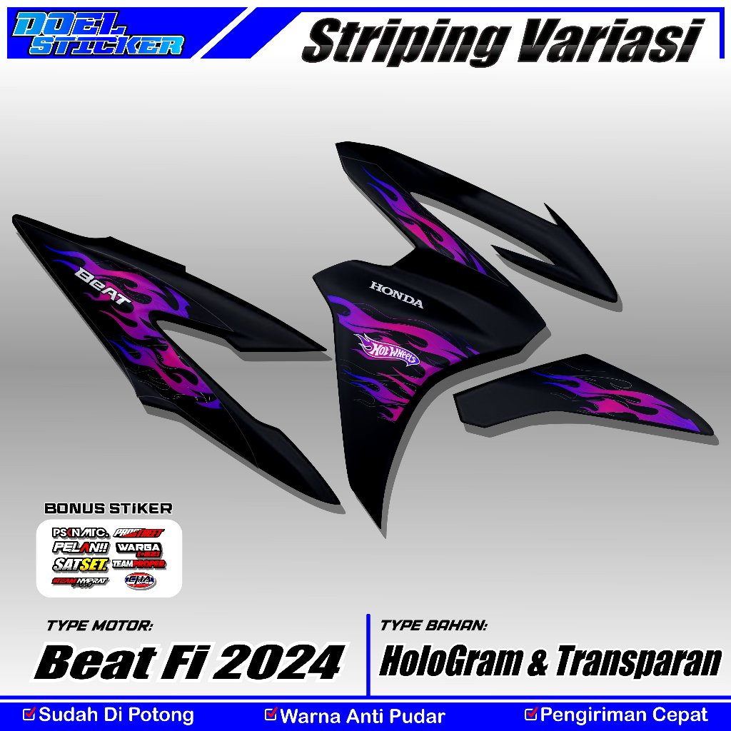 Sticker Beat New 2024 Transparan - Stiker Beat Street 2025 Gen 2 Hologram Cutting Beat DELUXE CBS IS