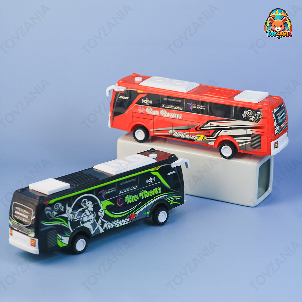 Mini Telolet Bus Toy – Mainan Anak Bis Basuri Lampu Musik TELOLET Keren Free Wheel Tinggal Dorong