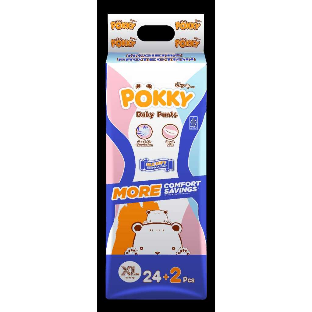 POKKY BABY DIAPERS PANTS XL24+2