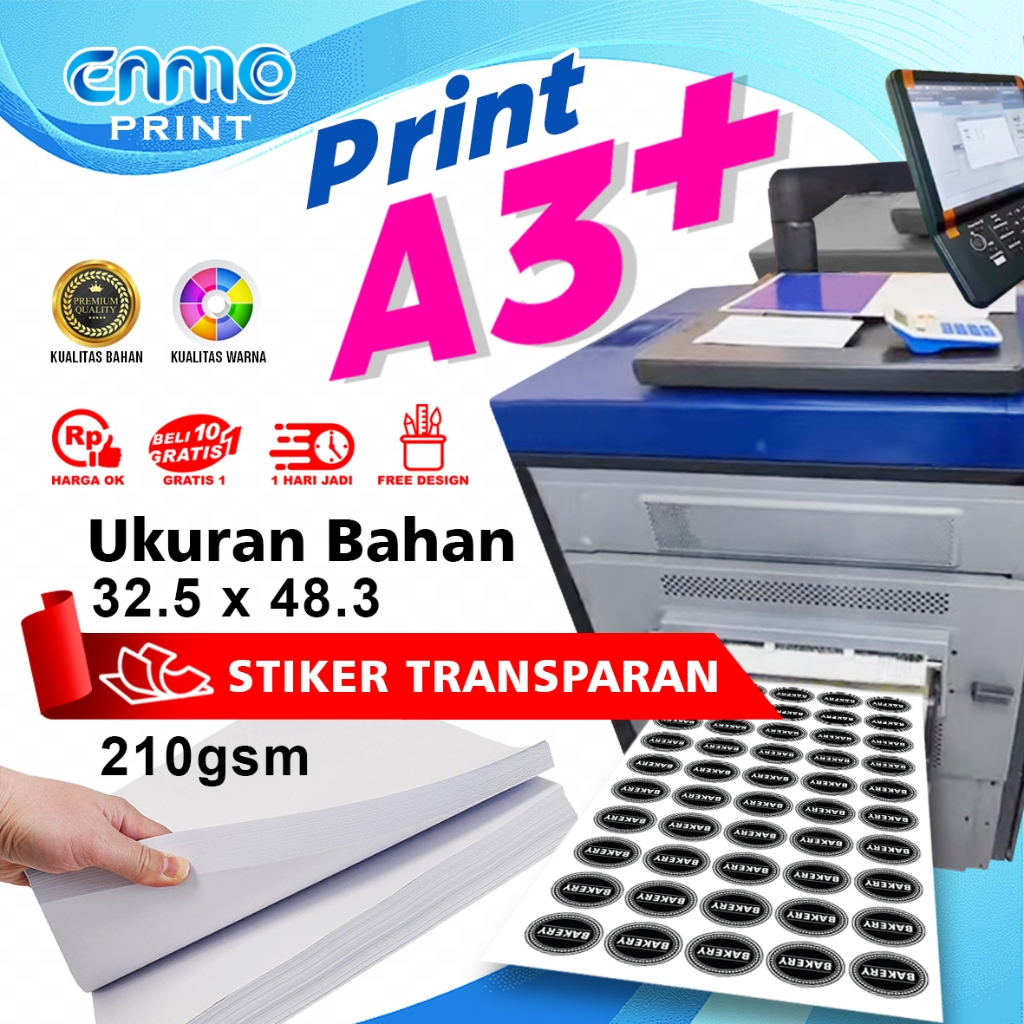 

Sticker Transparan A3+ | Cetak Label Kemasan Transparan | Print Sticker Label Minuman Transparant