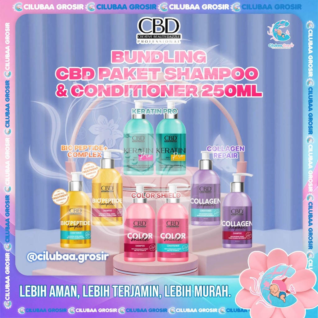 CBD Paket Shampoo + Conditioner 250ml Professional Keratin || Color Shield || Collagen Repair || Bio