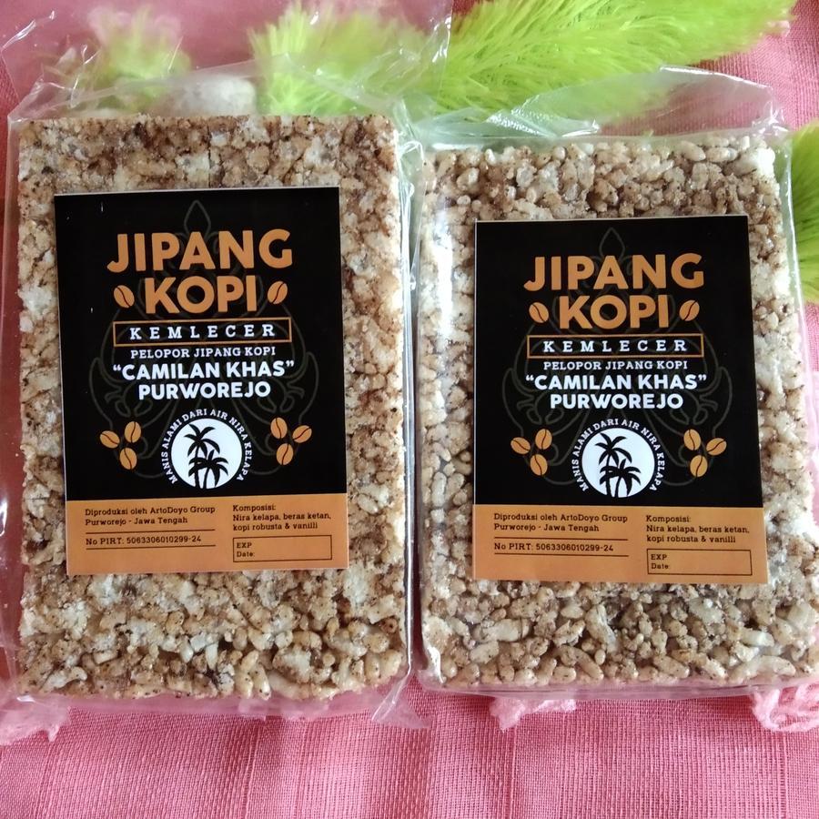 

makanan tradisional jipang rasa kopi kemlecer manis alami dari nira kelapa asli jajanan oleh oleh
