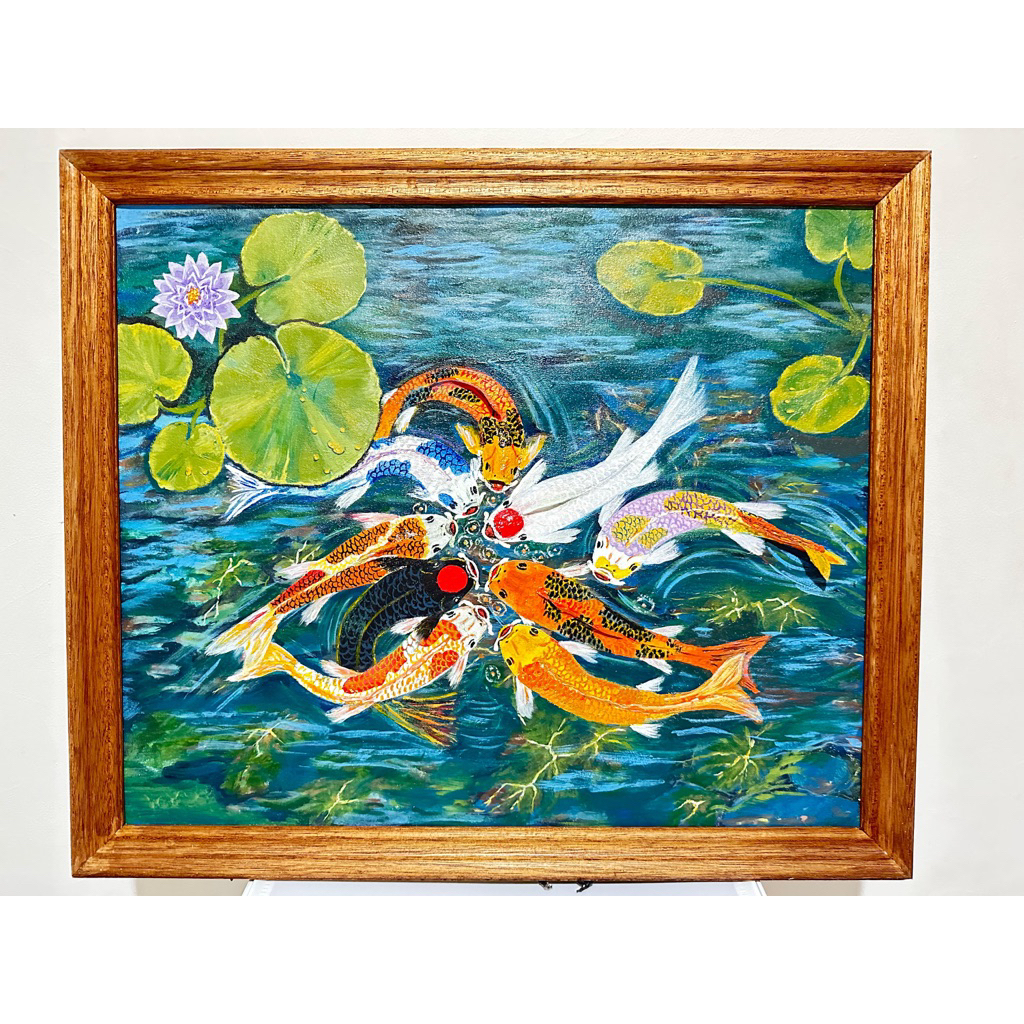 LUKISAN HANDMADE 3D IKAN KOI