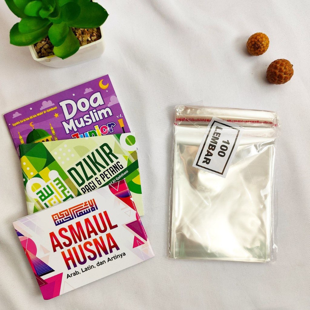 

ISI 100 - Plastik Kemasan Cocok Untuk Souvenir BUku Dzikir Pagi Petang | Doa Muslim Junior | Asmaul Husna | Ukuran 8x10
