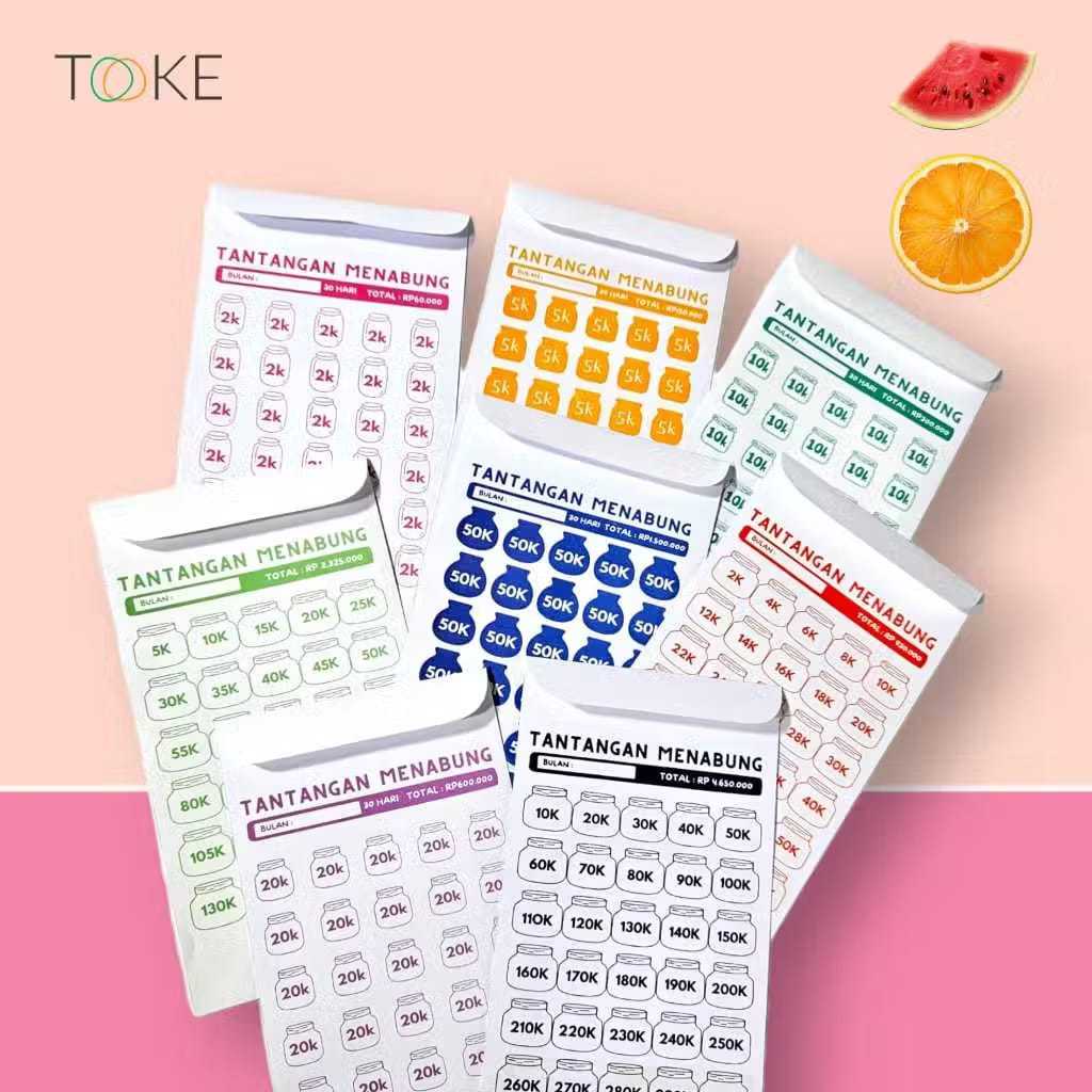 

Amplop Savings Challenge 30 Days Muat 75 Lembar | 11x18cm 100gr | 8 Pilihan Nominal