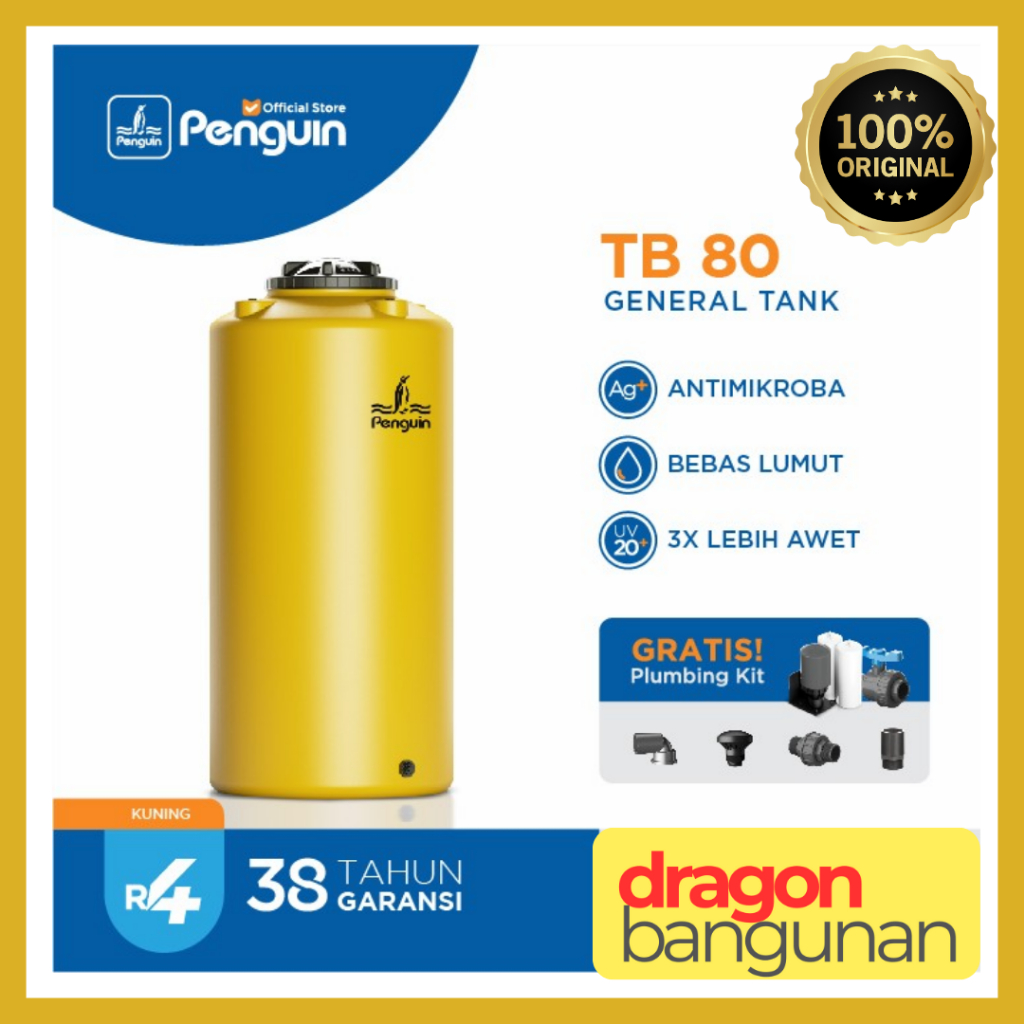 Tangki Air Penguin TB 80 Kuning / Toren Air Penguin 800 Ltr / Tandon Penguin