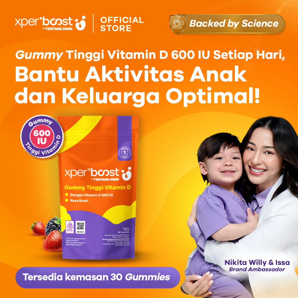Expert Boost - Gummy Vitamin D 600 IU Anak dan Dewasa | Boost Imunitas & Pertumbuhan | Paket 30 Hari