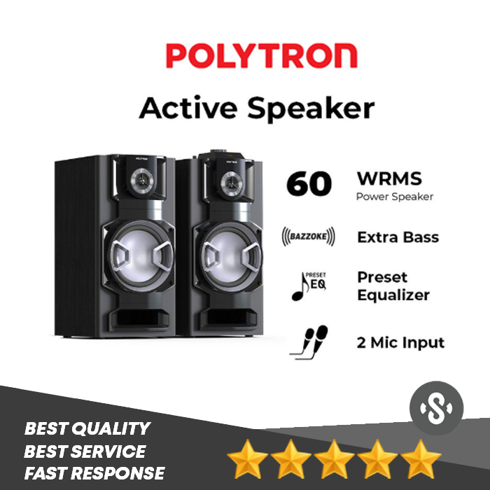 POLYTRON PAS8E12 Radio FM Bluetooth Active Speaker PAS 8E12