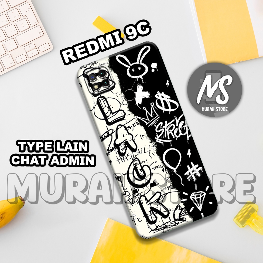 Softcase Karet REDMI 9C/MS33/Motif GRAFITI/Case REDMI 9C/Silikon REDMI 9C