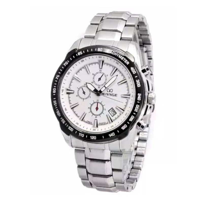 Mirage 8305 Silver White MDBTBSL Jam Tangan Pria Original