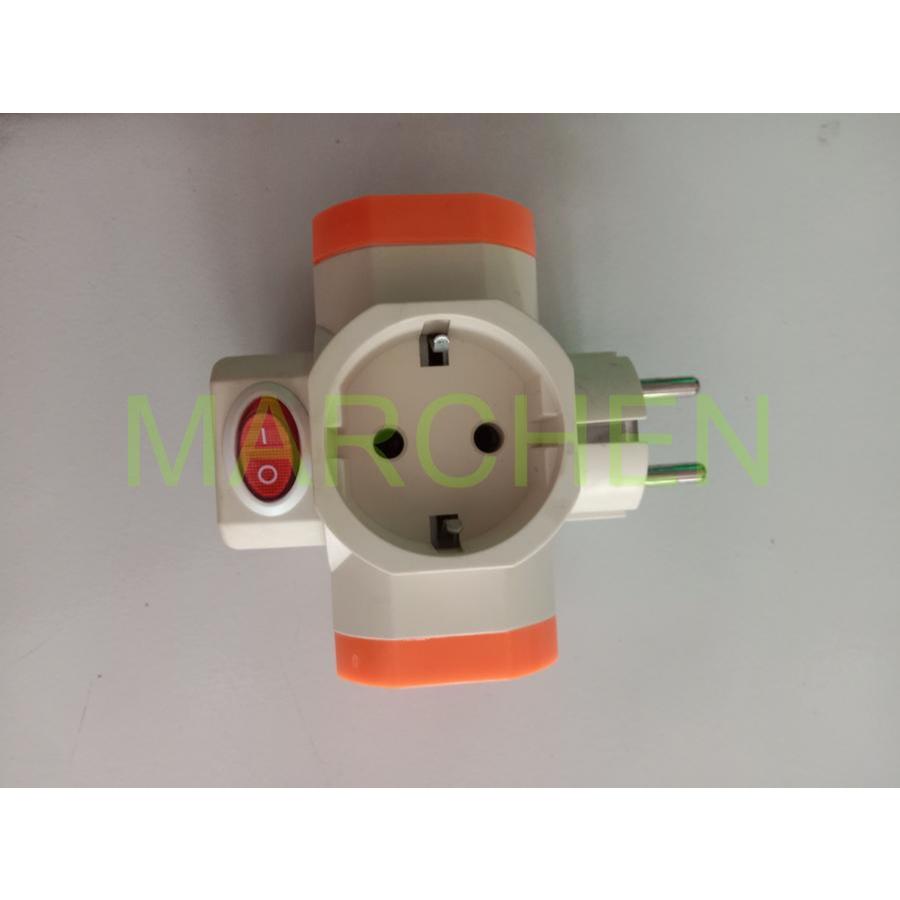 Steker T Listrik Arde + Saklar Stopkontak Cabang 3 - 203SW | VISICOM