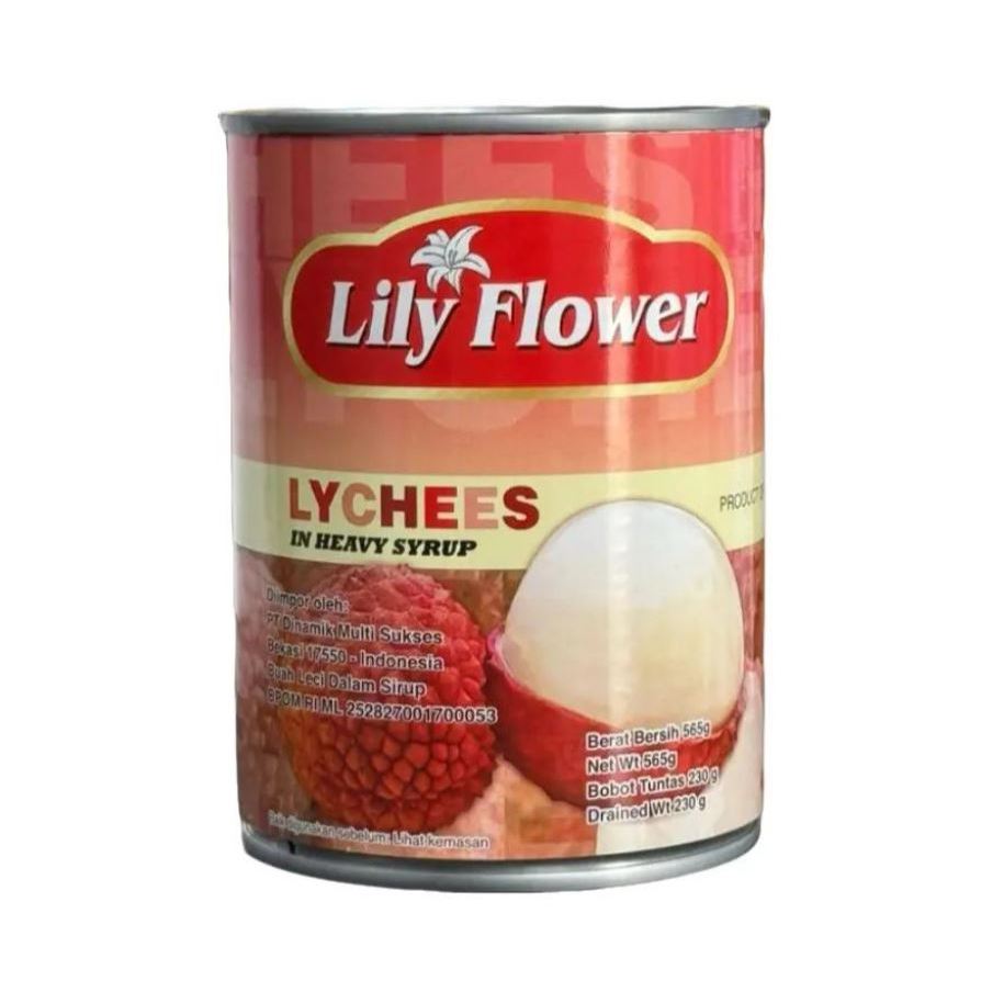 

Lily Flower Lychee kaleng 565 Gram Buah Lecy Kaleng Syrup Buah Leci