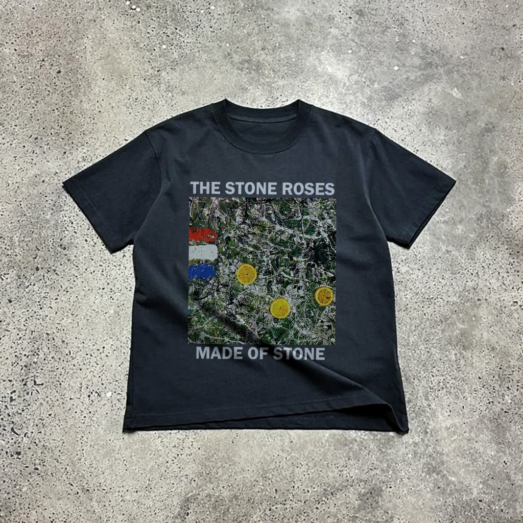 KAOS BAND ROCK N ROLL VINTAGE 80S MADE OF STONE STONE ROSES DESAIN PREMIUM BAHAN COMBED - 230