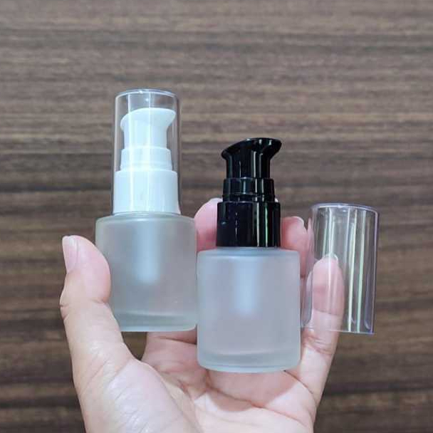 botol skincare 20ml pump Spray Angsa/serum/cleansing/toner/lotion Botol Kosong Kaca Doff Kaca Buram 