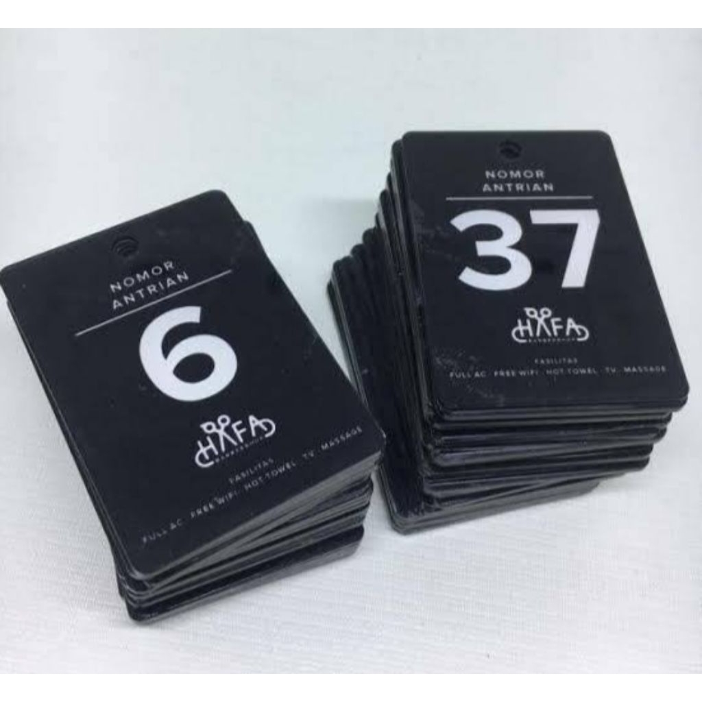 

nomor antrian bahan PVC / KTP ukuran 7 cm x 7 cm