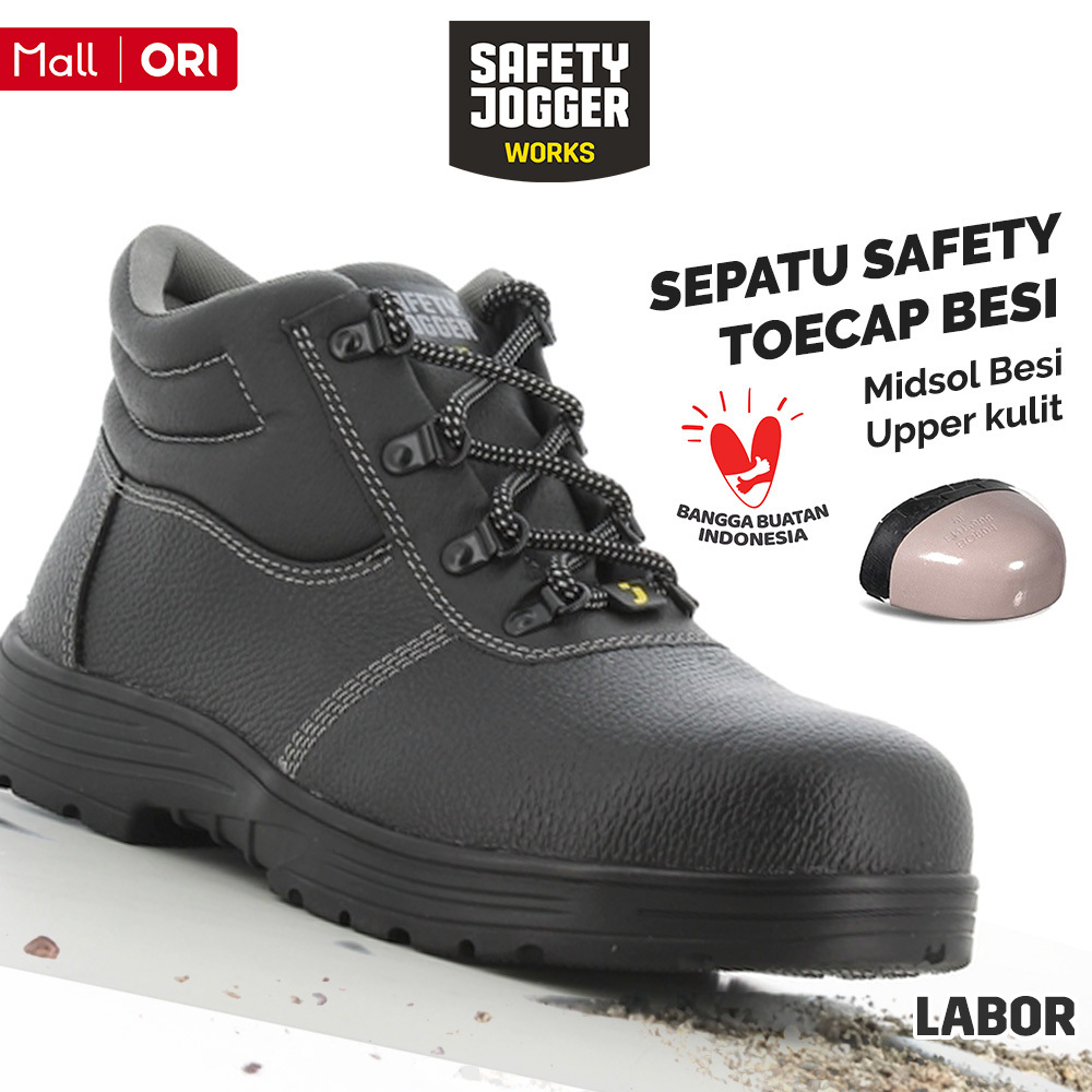 Safety Jogger Works Labor Kulit Labor Midsol Besi Upper Kulit Toecap Besi