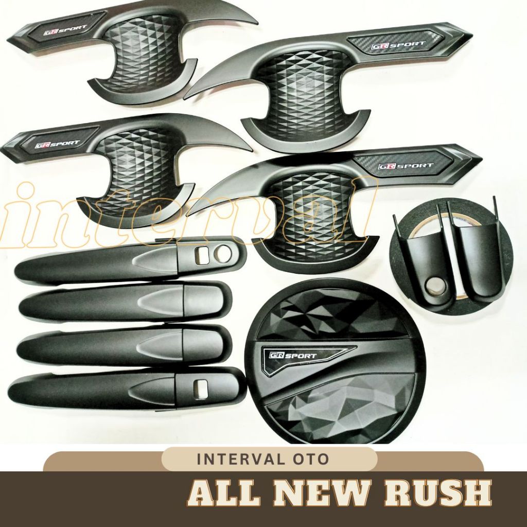 Paket Outer Handle Tank Cover Pintu Mobil All New Rush 2018-2024 GR Sport Hitam
