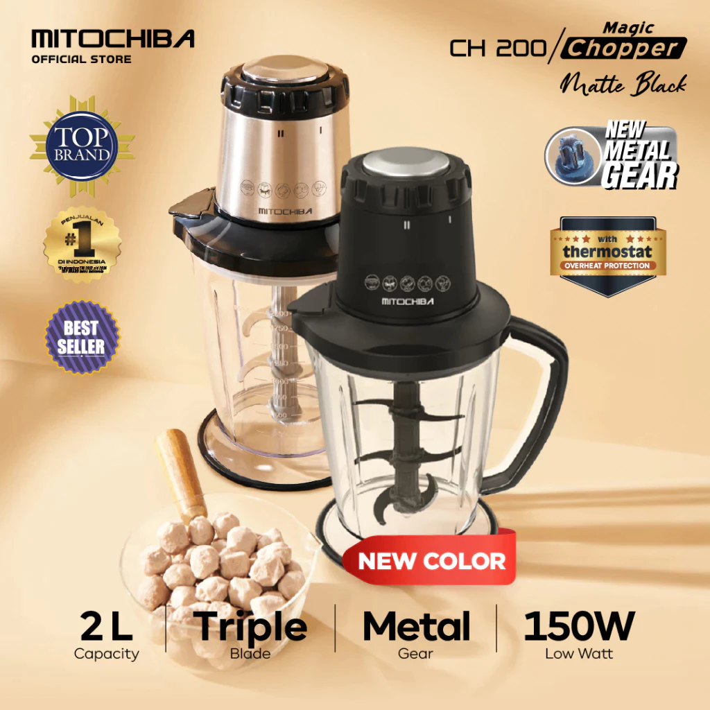 CHOPPER CHOPER FOOD MITO MITOCHIBA CH 200 CH200 / CH 100 BLENDER DAGING BUMBU BUAH ORIGINAL GARANSI
