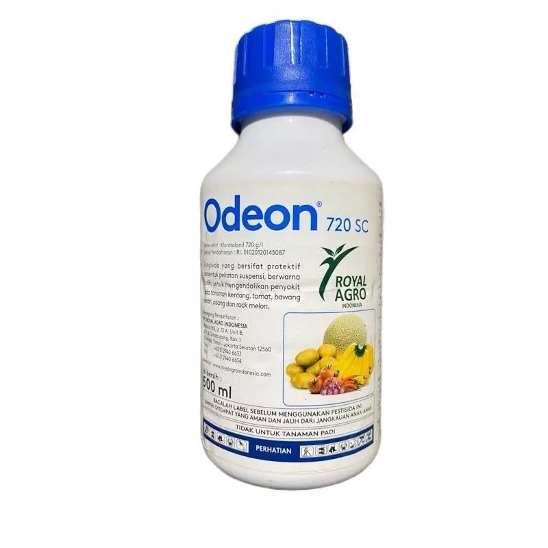 Fungisida ODEON bahan aktif klorotalonil 720 SC bentuk cair. isi 500 ml dari Royal Agro