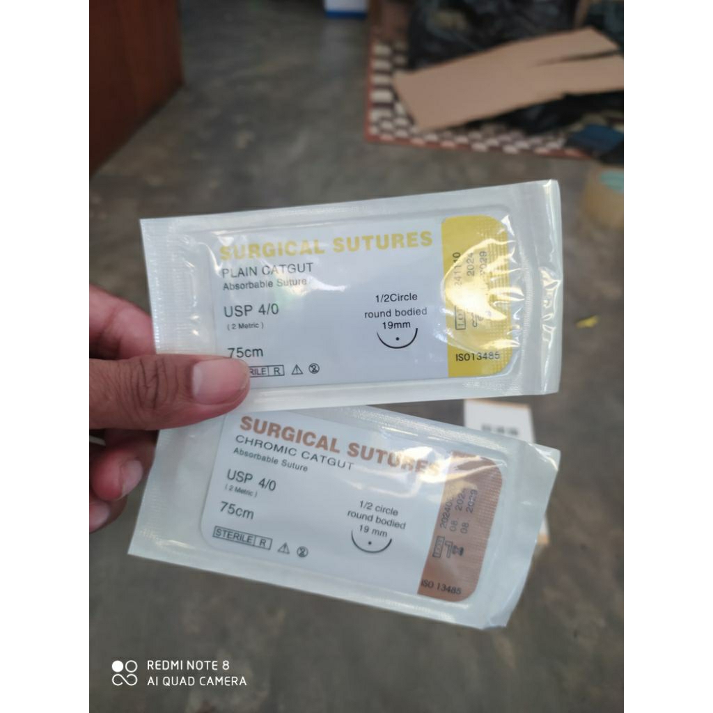 Catgut plain dan Chromic 4/0 + bulat