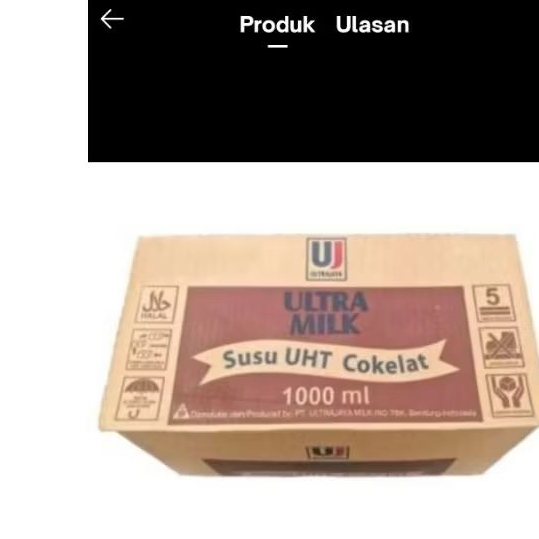 

Susu ultra 1liter cokelat -Full cream 1karton isi12 Litter
