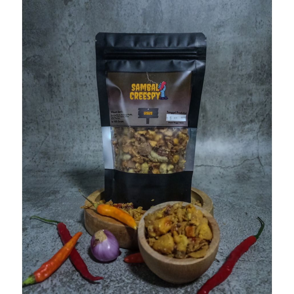 

Sambal Krispi/Crispy Usus Ayam 100Gram By Sambal Creespy / Sambal Kering / Bawang Goreng Crispy Pedas
