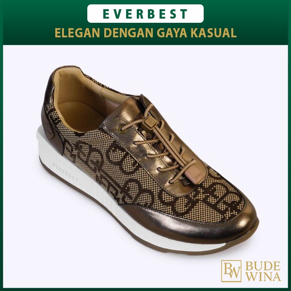 EW17 SEPATU SNEAKER EVERBEST WANITA ORIGINAL CASUAL KETS KULIT COKLAT BROWN