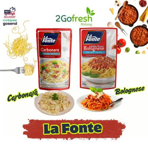 

Lafonte Saus Pasta Saus Spaghetti Bolognese Carbonara | 2Gofresh | Sayuran | Ayam | Ikan | Daging | Dapur | instant | Fresh | Halal |